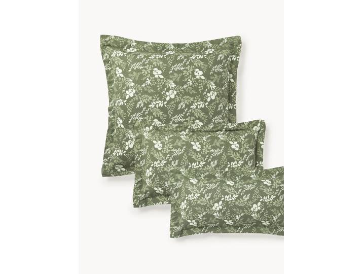 Taie d'oreiller à motif feuilles avec bordure Pola