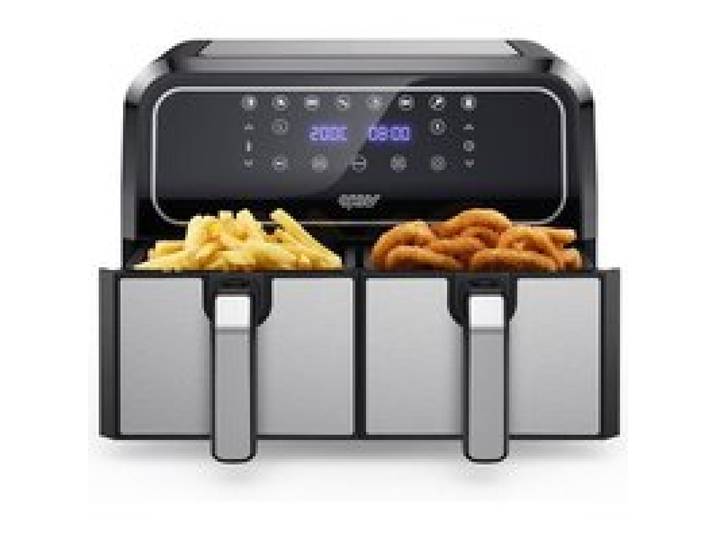 Innsky Dual Zone Oil-Free Fryer 8L Air Fryer with 8 Programs XXL Air Fryer with Double Basket LED Touch Screen Airfryer French