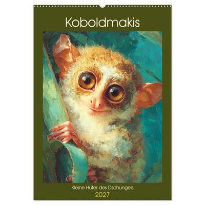 Koboldmakis. Kleine Hüter des Dschungels (Wandkalender 2027 DIN A2 hoch), CALVENDO Monatskalender