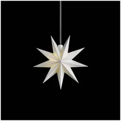 Fensterstern 9 Zacker weiss 15 cm Batt. innen