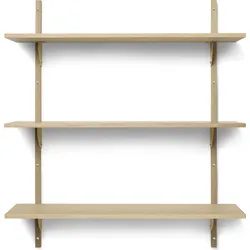 Sector Regal 87 cm dreifach Eiche hell mit Messing-Befestigung