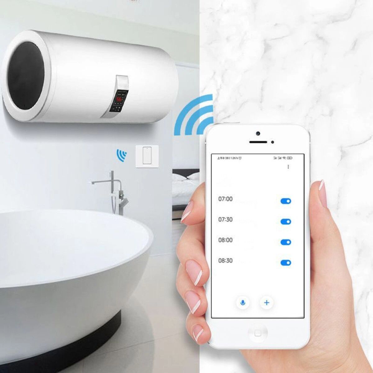 INF Tuya Smart WiFi Touch Switch, kompatibel mit Alexa, kompatibel mit Google Home, kompatibel mit Tmall Genie – 4000W 20A