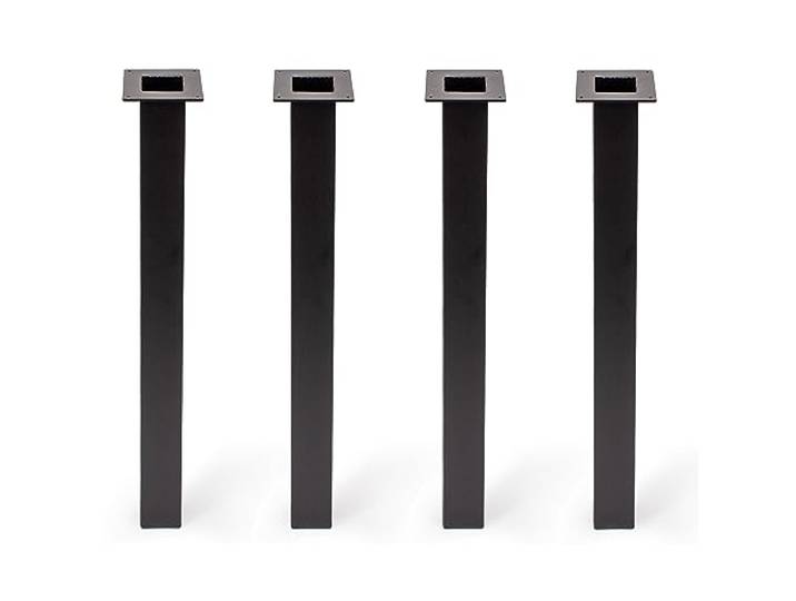 STABLEDESK Tischbeine Metall Schwarz - Tischfüße - Möbelfüße - Möbelbeine - 72cm Höhe, 60x60mm Profil - 4 Stück