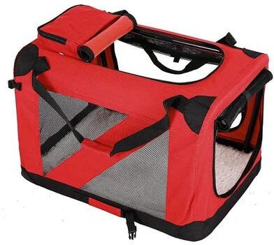 Uplifted Goods Folding Travel Pet Cage Kennel For Dogs And Cats red s 60x42x42cm
