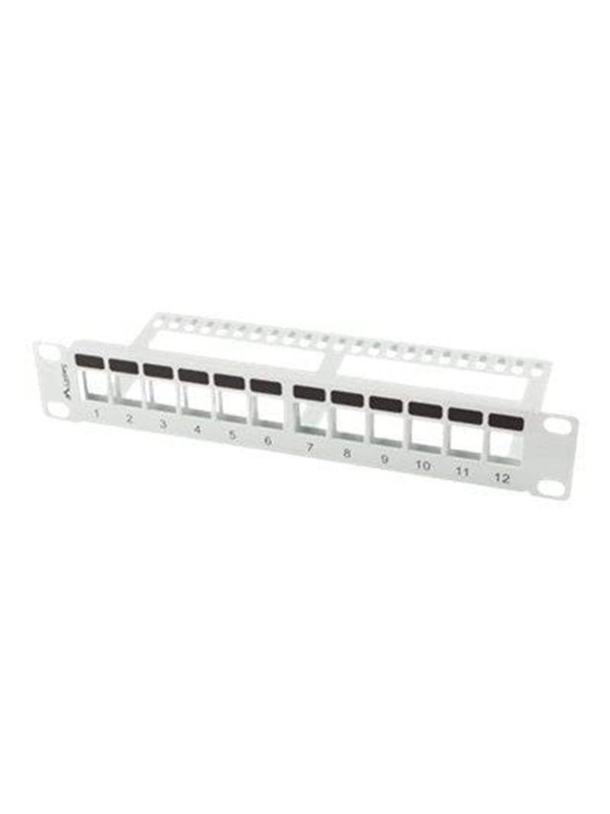 Lanberg PPKS-9112-S Patch Panel Blank 12-Port 1U With Organizer for Keystone Modules Grey