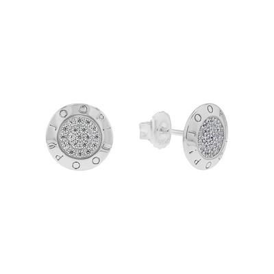 Paar Ohrstecker JOOP "2039695", silber (silberfarben, kristallweiß, kristallweiß), Ohrringe, Damen, 10mm, Silber 925 (Sterlingsilber)