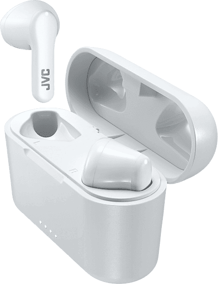 REACONDICIONADO Seminuevo Muy bueno Auriculares True Wireless - JVC HA-A3T-W-U, De botón, BT 5.1, IPX4, Hasta 22 horas, Blanco + Estuche de carga