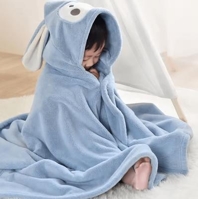 Uplift Curations Super Soft Baby Hooded Towel Bathrobe Cozy Wrap & Swaddle For Newborns blue