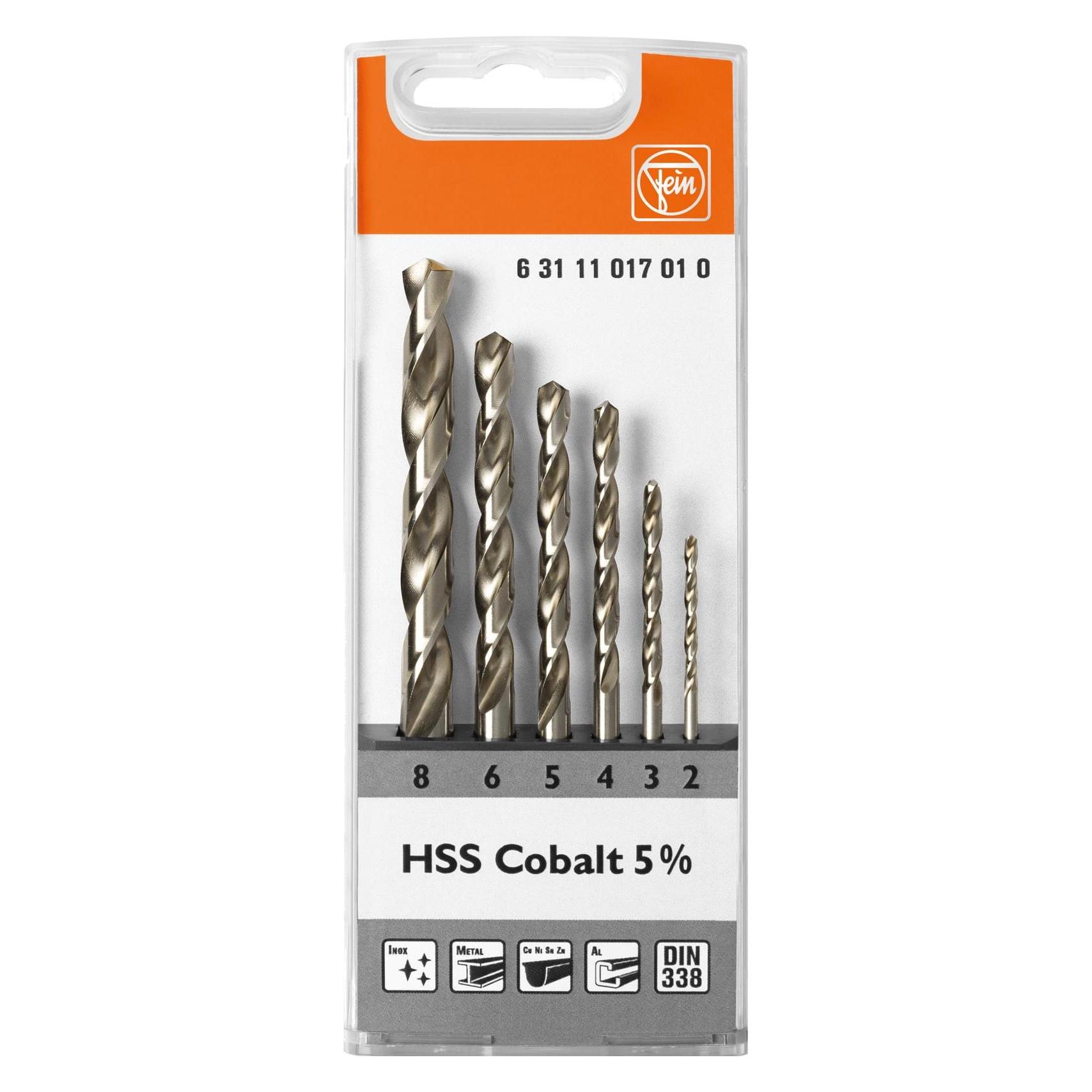 Fein HSS Spiralbohrer Set Cobalt 5% 2-8 mm 6-teilig ( 63111017010 ) (63111017010)