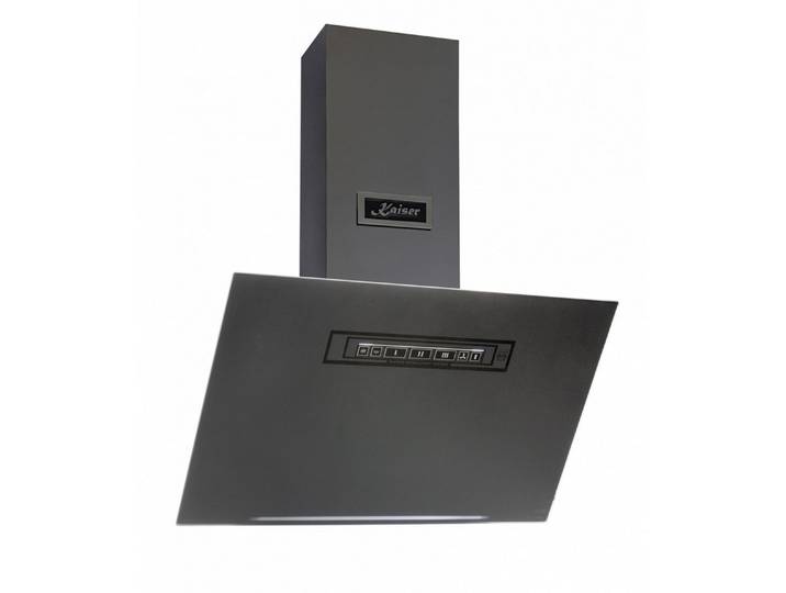 Kaiser Küchengeräte Wandhaube AT 6402 ECO+Umluft,Dunstabzugshaube 60cm Moire Glas in Graphitgrau kopffrei Wandhaube Abluftbetrieb/ Umluftbetrieb kopffrei 850m³/h