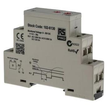 RS PRO Battery Voltage Alarm Relay (1026130)