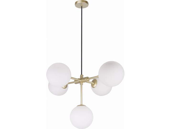 Hängeleuchte MATI – Modernes Design – 5x G9 Fassungen, 28W, Messing/Weiß