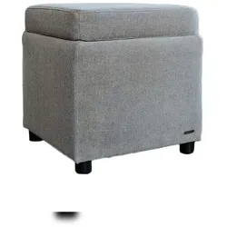 KAWOLA Hocker mit Stauraum IDA Stoff grau
