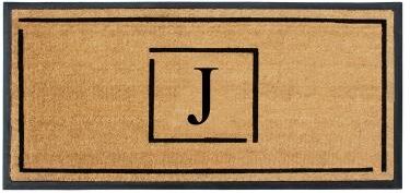 A1 Home Collections Designer Hand-Crafted Rubber Coir Double/Single Door Mat Monogrammed, Perfect Functional Size 24x48 Inch