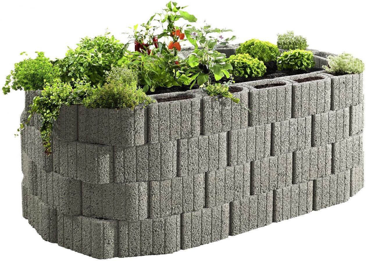 Kann Hochbeet-Set Pflanzstein Mini Plus 230 x 140 x 80 cm grau