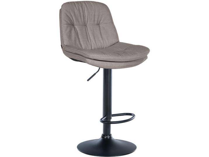 CLP Barhocker Stoff grau, Grau, 46x92x54 cm, Esszimmer, Barmöbel, Barhocker