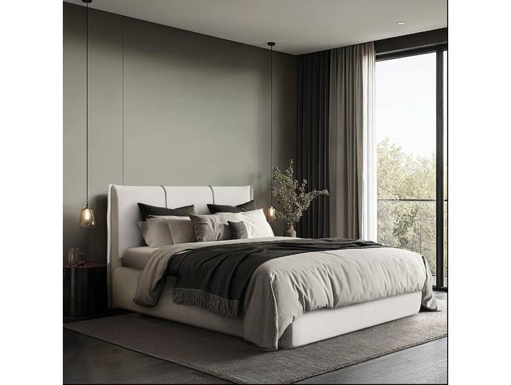Polsterbett 180 x 200cm Chenille Vinca Beige