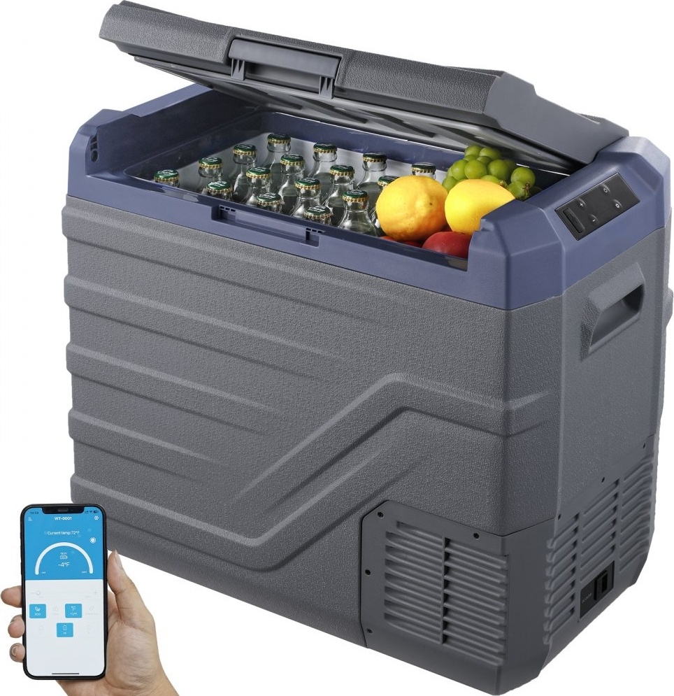 Tragbarer Kühlschrank mit Gefrierfach für Auto - 45L - Einzelzone - 60W - Kühlbox für Reisen - ideal für Camping und Abenteuer