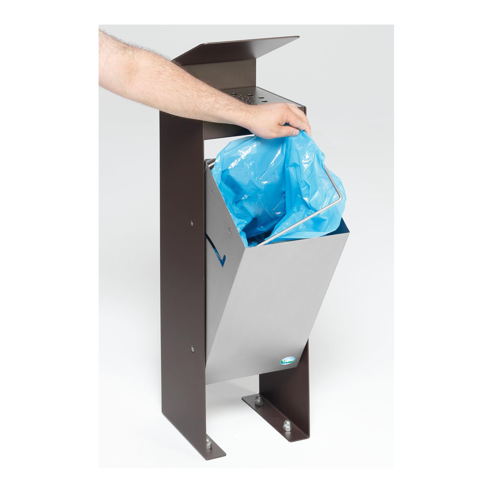 VAR Abfallsammler/Ascher Q 25 mit Dach, deep-brown (21468)