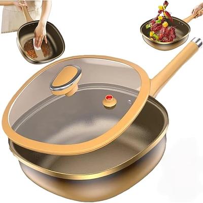 12-Zoll-Topf aus Titanlegierung mit Antihaftbeschichtung und Deckel, Titan-Antihaft-Bratpfannen zum Braten von Eiern, Pfannenrühren, Dünsten, Schmoren und für andere Kochvorgänge
