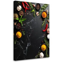 LEINWANDBILD Bunte Gewürze und Kräuter 70x100cm