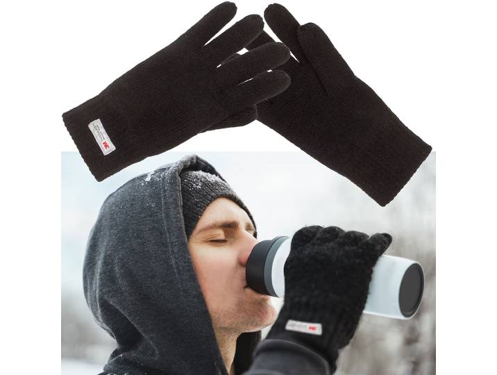 Herren-Handschuhe mit warmen 3M-Innenfutter, schwarz