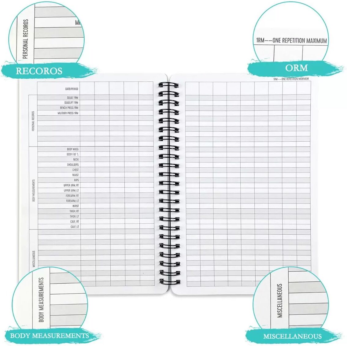 INF A5 Spiral Fitness Logbuch - Täglicher Trainingsplaner & Übungsjournal Blau