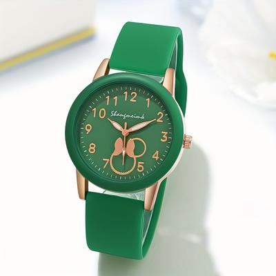 Fabled Fashion Studio Vibrant Candy Color Women Silicone Quartz Watch green