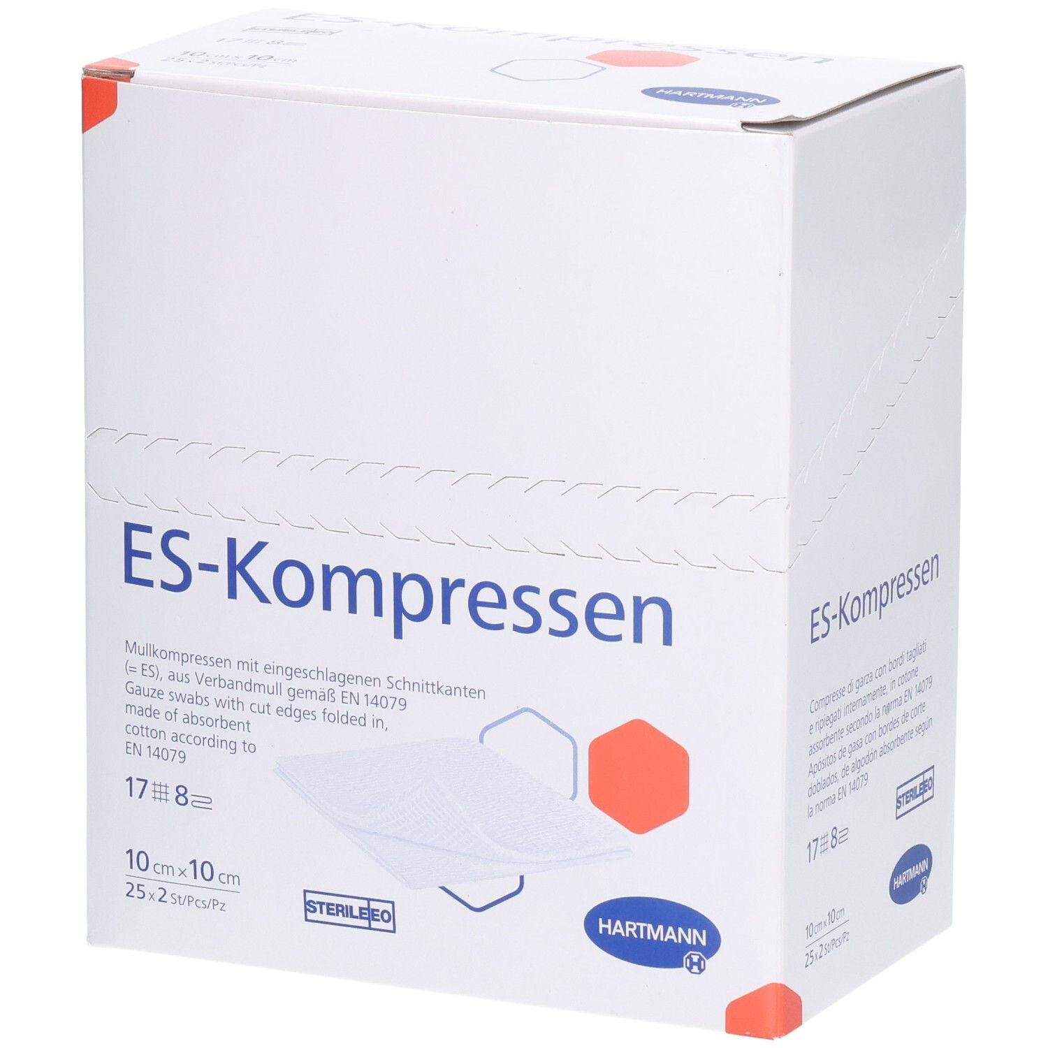 Es-Kompressen steril 10x10 cm 8fach 25x2 St Kompressen