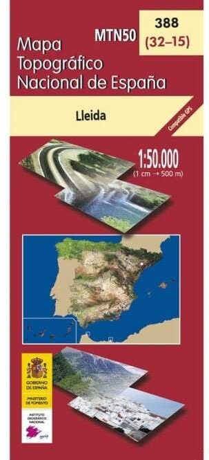 Carte topographique de l'Espagne n° 0388 - Lleida   CNIG - 1/50 000