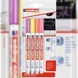 Kreidemarker edding 4085 4er-Blister sortiert neon Packung mit 10 Stück