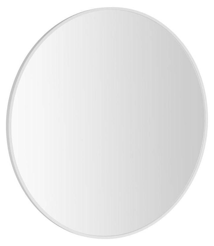 NOTION SLIM Ronde Spiegel met Frame, Mat Wit, Diameter: 50 cm