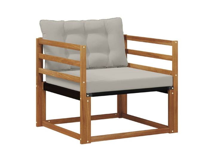 vidaXL Sofaelement Outdoor-Sofagarnitur Massives nholz und Textilene Natur (1 St)