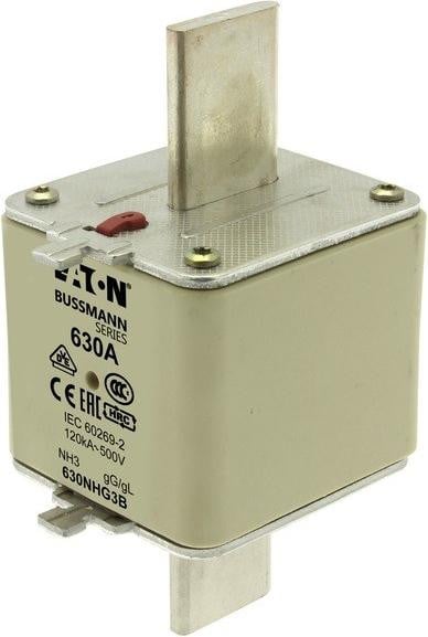 Eaton Beveiligingsschakelaar laagspanning 630 A wisselstroom 500 V NH3 type gL/gG conform IEC dubbele aanduiding