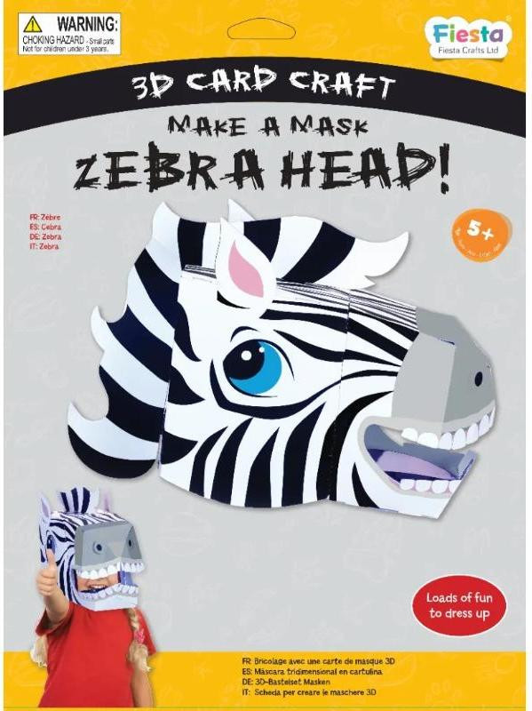 Fiesta Crafts Zebra Knutselset met 3D-masker van karton