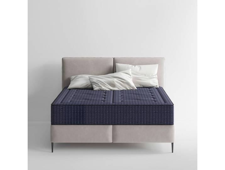 Livetastic Boxspringmatratze Imperial H3/H4, Dunkelblau, H3 + H4, 7-Zonen, Höhe ca. 27 cm, Füllung: Schaumstoff, Viskoelastischer Kern, Taschenfederkern, 90x200 cm, Ober- und Unterseite versteppt, Härtegradauswahl für beide Seiten, alternative Größen erhältlich, orthopädische Matratze, Schlafzimmer, Matratzen Shop, Matratzen, Boxspringmatratzen