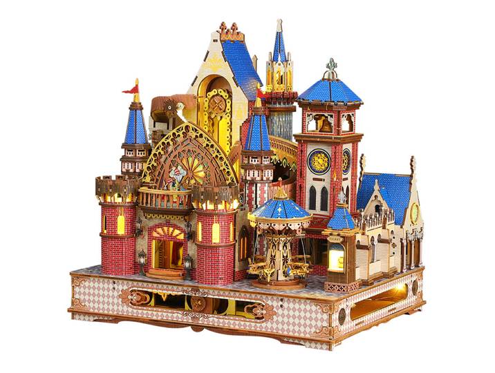 Maison Miniature «château Alnwick», modèle de maison créative fait à la main, décoration de jouet Miniature, bricolage