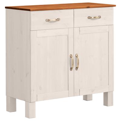 Sideboard HOME AFFAIRE "Alby", weiß (weiß, honigfb), B:85cm H:85cm T:38cm, FSC-zertifiziertes Massivholz, Sideboards, Sideboard, Breite 85 cm, 2 Türen, 2 Schubkästen