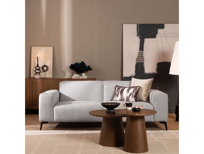 Bronx71 Design Sofa Vegas 2,5-Sitzer Stoff hellgrau