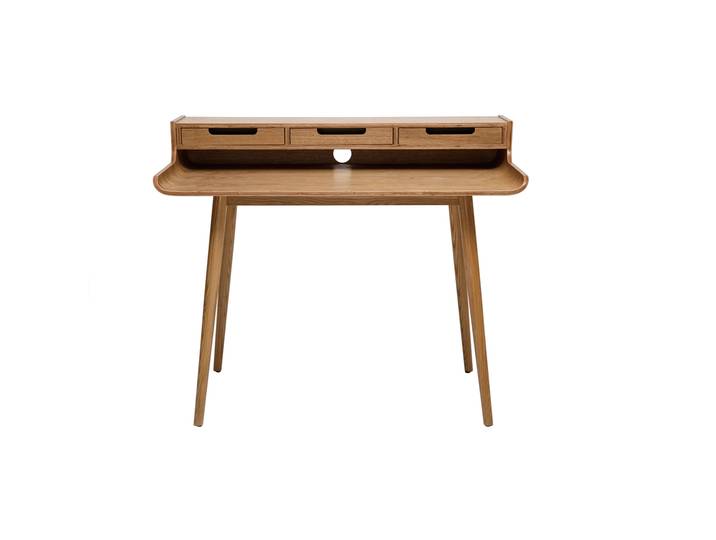 Bureau avec rangements scandinave bois clair L110 cm OPUS