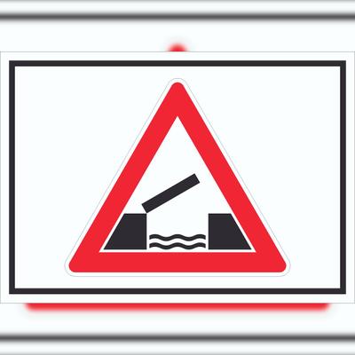 HB-Druck Schild Achtung bewegliche Brücke Symbol A5 (148x210mm)