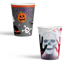 Pappbecher-Set HALLOWEEN (BHT 7x8,50x7 cm) - BHT 7x8,50x7 cm