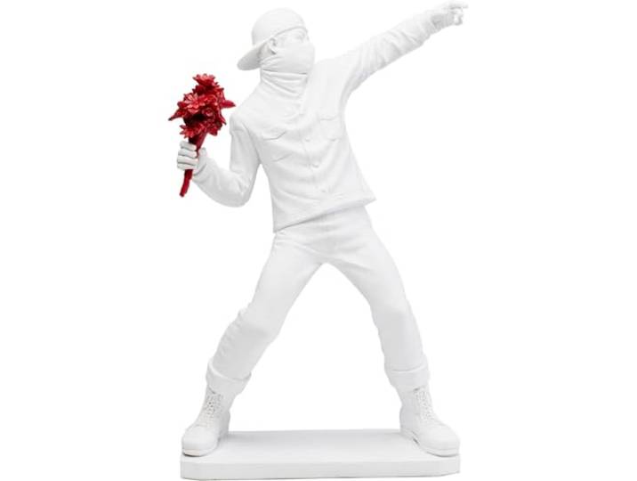 Kare Design Deko Figur Street Art Bouquet, Weiß, Handbemalt, Jedes Stück EIN Unikat, Accessoire, Wohnzimmer, Deko für Regale oder Sideboards, 67x42x24 cm (H-B-T)