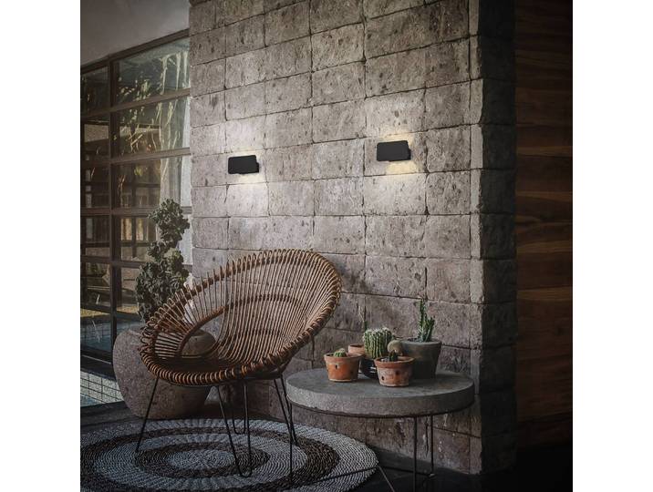 Briloner Wandleuchte Meluna, dimmbar, schwarz, für Wohn- / Esszimmer, Kunststoff, Modern