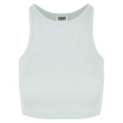 Tanktop URBAN CLASSICS "Urban Classics Damen Ladies Organic Cropped Rib Top", Damen, Gr. 3XL, weiß (frostmint), 95% Baumwolle, 5% Elasthan, unifarben, normal, Tops Tanktop
