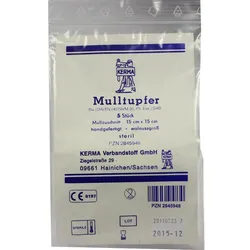 Mulltupfer Steril Wallnussgross 15x15cm 5 ST