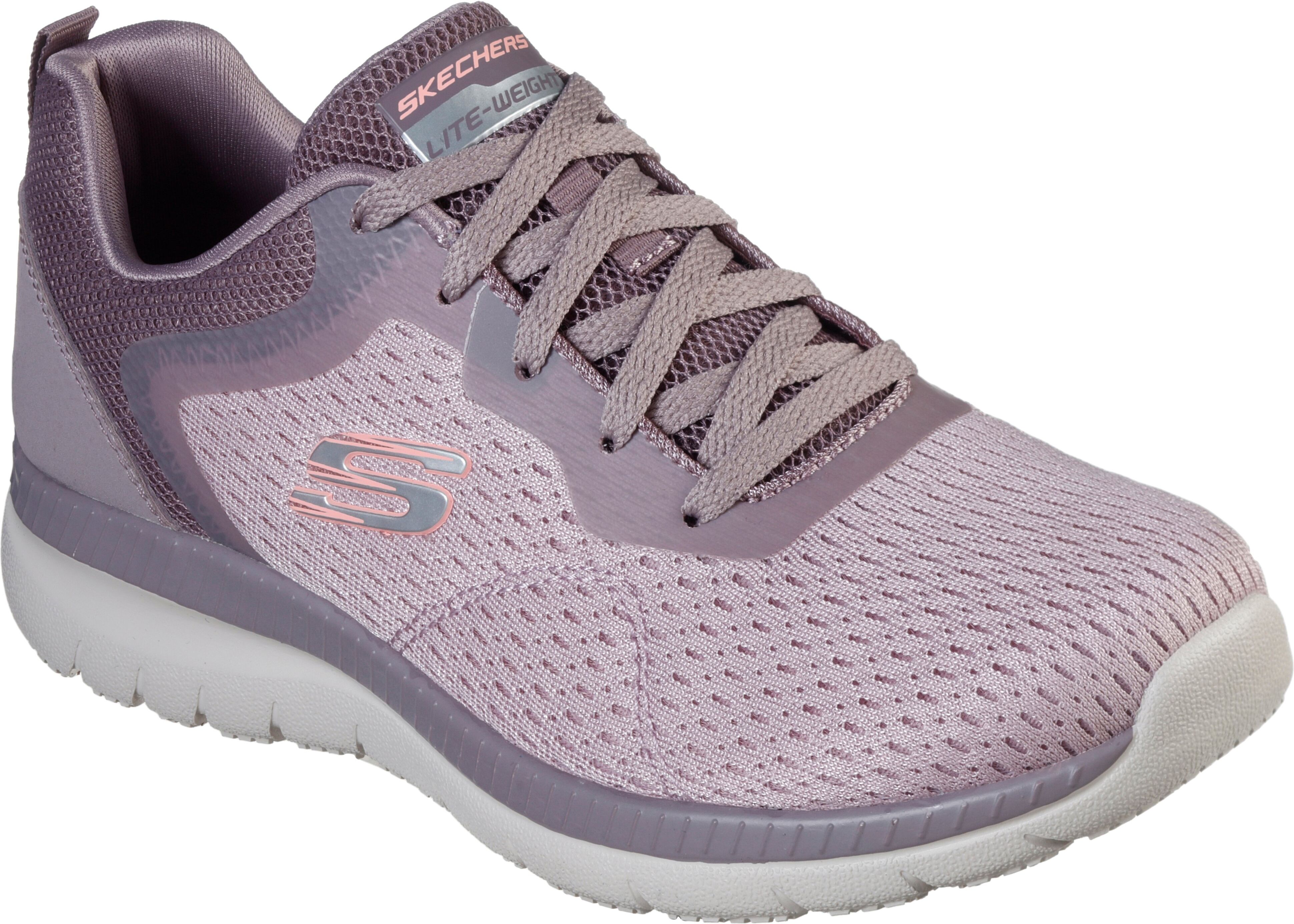 Berufsschuh SKECHERS "BOUNTIFUL - QUICK PATH", Damen, Gr. 36, Textil, rosa (lavendel), Lederimitat, Textil, Schuhe Berufsschuh, Freizeitschuh, Halbschuh, Schnürschuh mit gepolsterter Innensohle lavendel 36, Textil