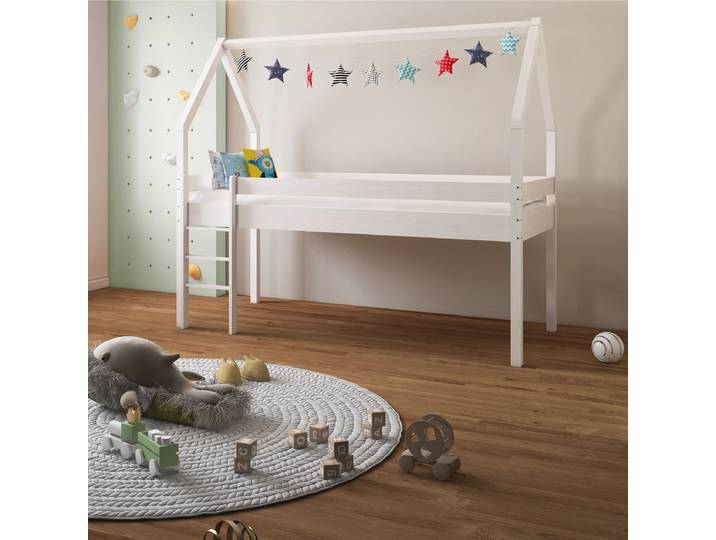Lit maison mi-hauteur Rogsta 90 x 200cm Blanc
