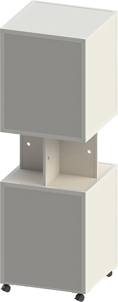 kaiserkraft Infosäule Stahlblech, mobil, HxB 1884 x 620 mm, Textil hellgrau, Dekor Eiche weiß