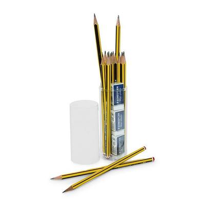 STAEDTLER 20 Bleistifte + 3 Radiergummis in Klarsichtbox